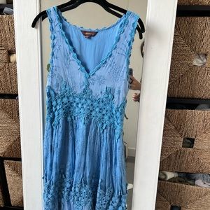 Anthropologie Ranna Girl Lace baby blue dress M